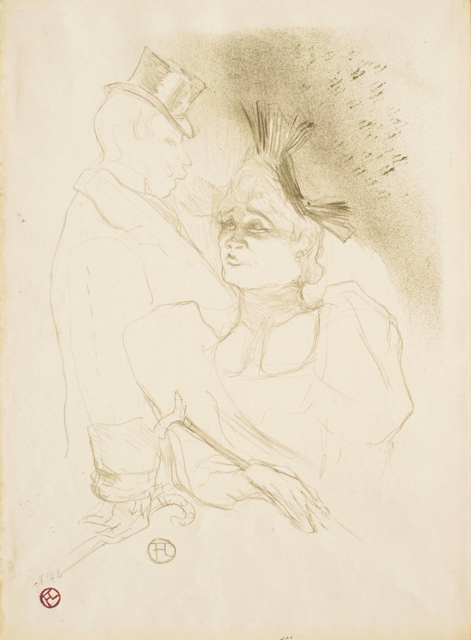 Mlle Lender en Baron door Henri de Toulouse-Lautrec