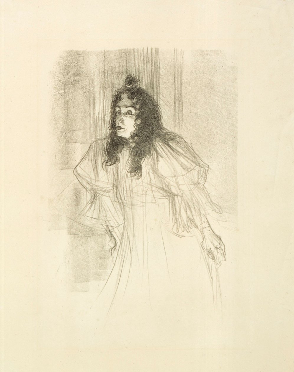 Juffrouw May Befort met loshangend haar door Henri de Toulouse-Lautrec