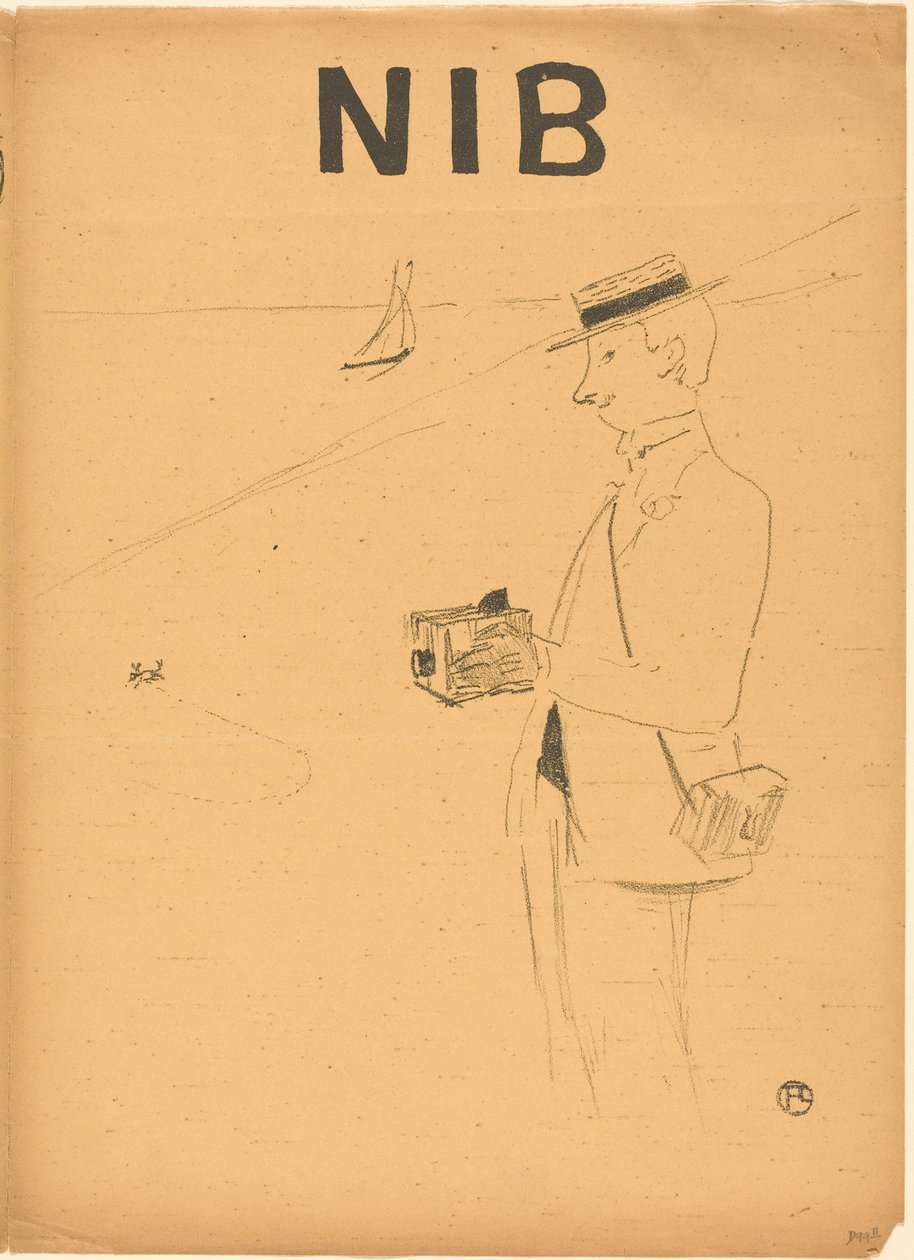 Nib oder der Amateurfotograf (Nib ou le photographe-amateur) [rechte Vorderseite] door Henri de Toulouse-Lautrec