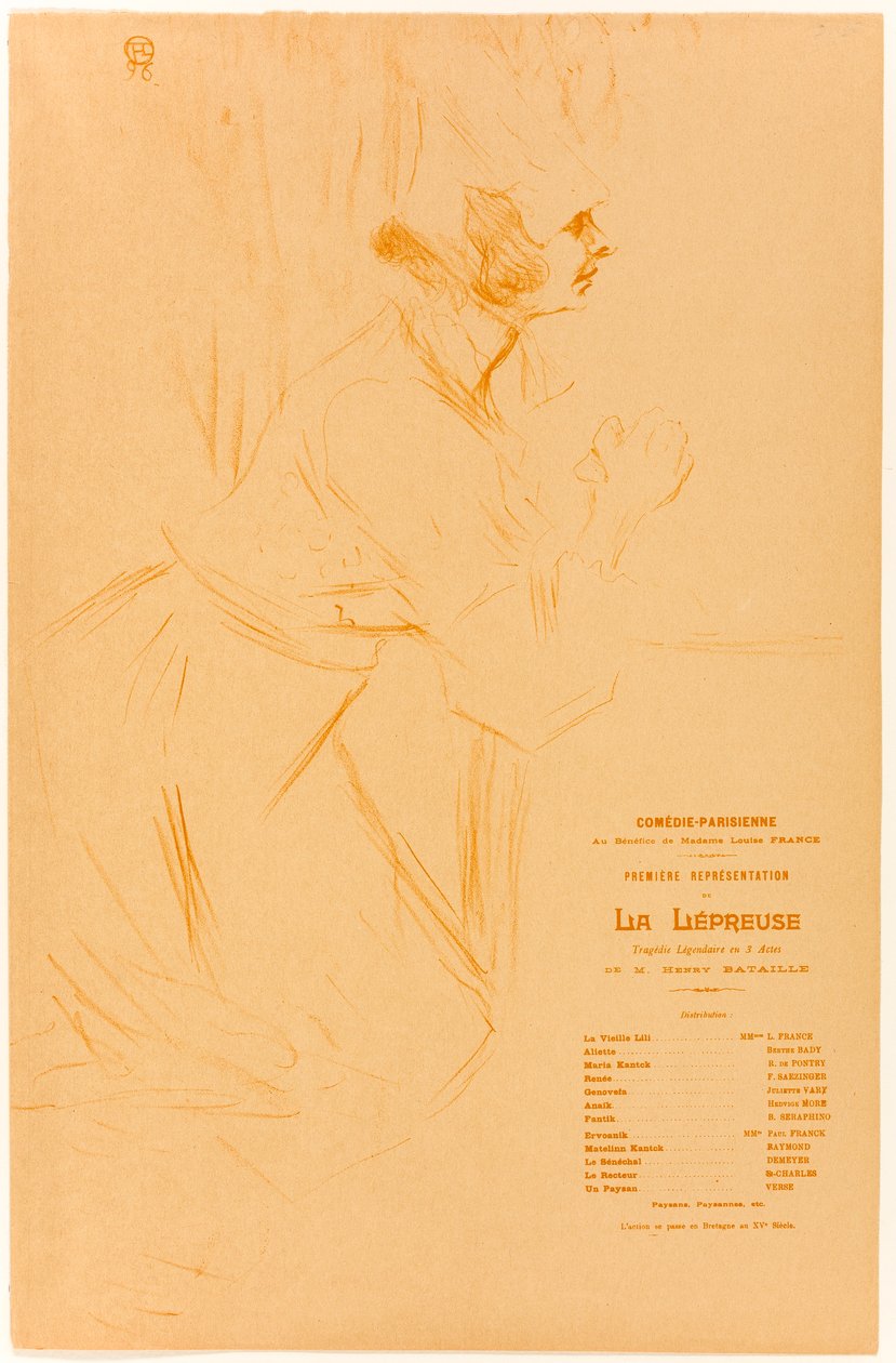 Programma voor La Lépreuse door Henri de Toulouse-Lautrec