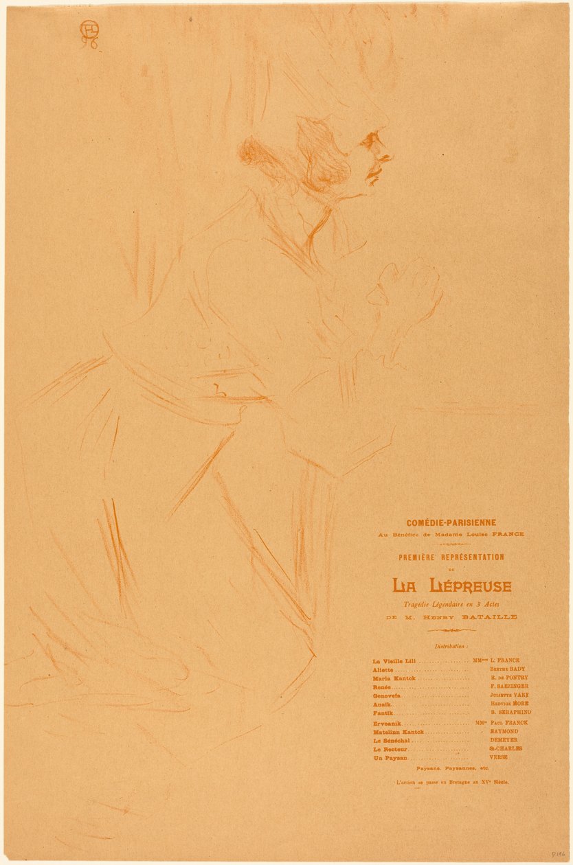 Programm für "La lepreuse" door Henri de Toulouse-Lautrec