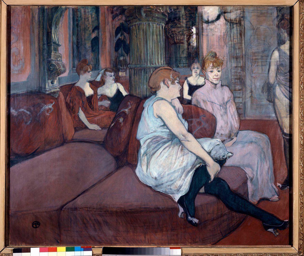Salon aan de Rue des Moulins door Henri de Toulouse-Lautrec