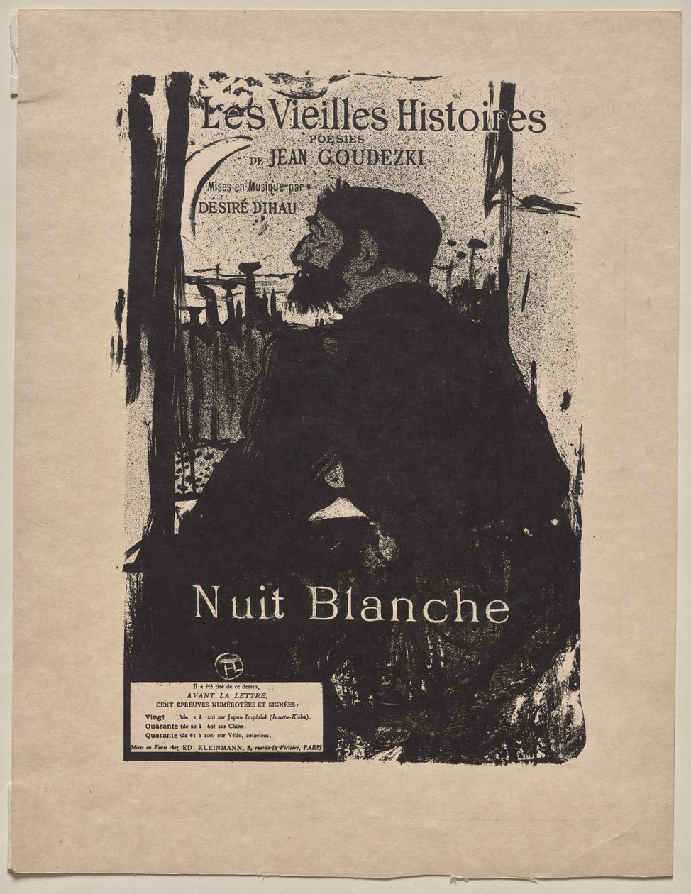 Slapeloze nacht door Henri de Toulouse-Lautrec