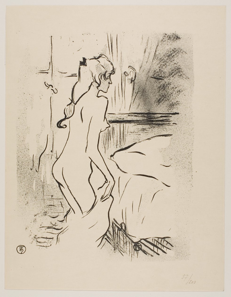 Studie van een vrouw door Henri de Toulouse-Lautrec