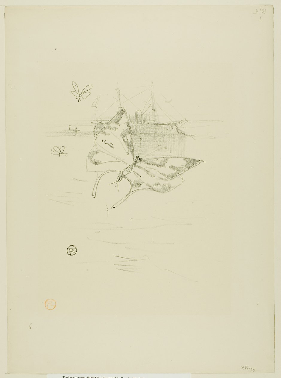 De vlinders, uit Mélodies de Désiré Dihau door Henri de Toulouse-Lautrec