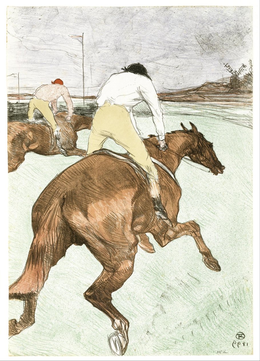 De jockey door Henri de Toulouse-Lautrec