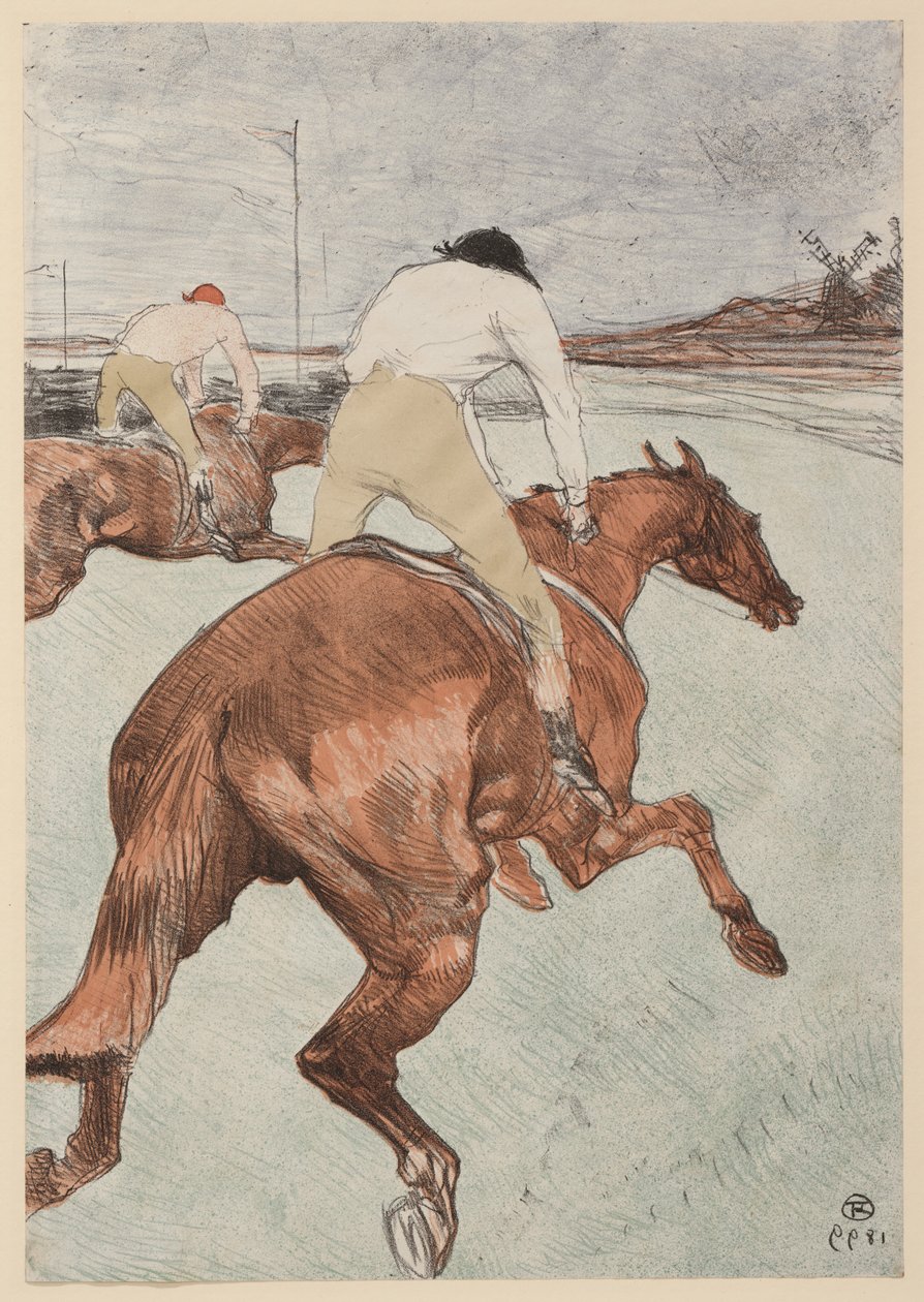 De jockey door Henri de Toulouse-Lautrec