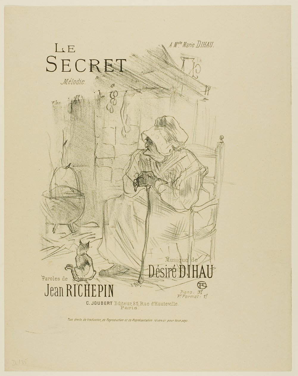 Het Geheim, uit Mélodies de Désiré Dihau door Henri de Toulouse-Lautrec