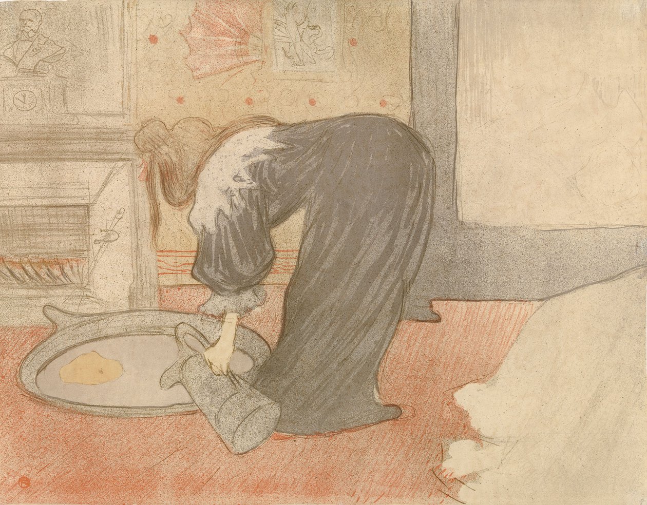 Vrouw bij de teil door Henri de Toulouse-Lautrec