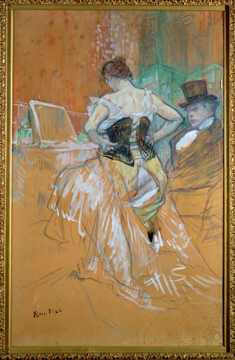 Vrouw in een korset, een studie voor Elles door Henri de Toulouse-Lautrec