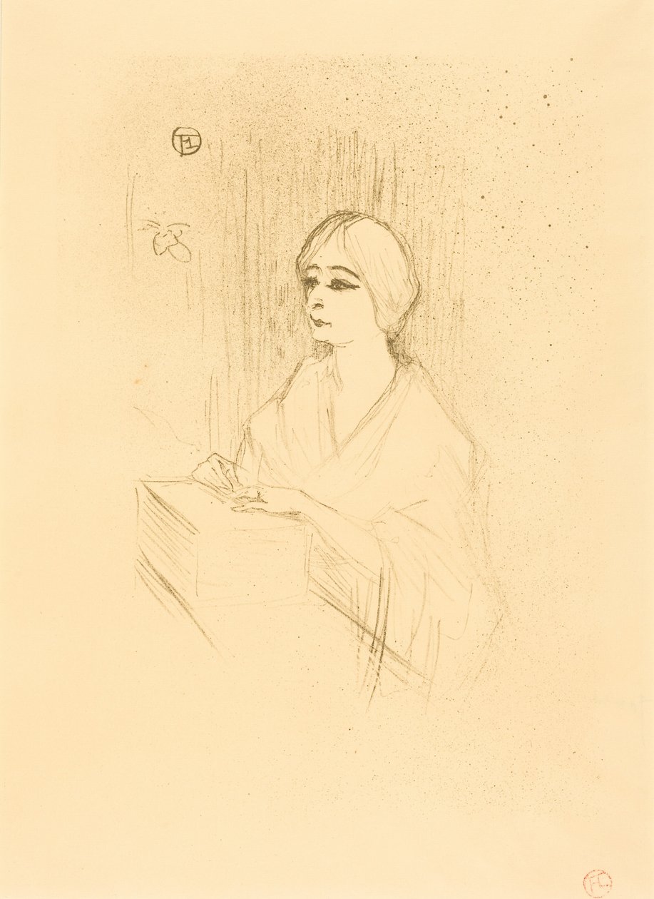 Yahne in His Box (Yahne in zijn kleedkamer) door Henri de Toulouse-Lautrec