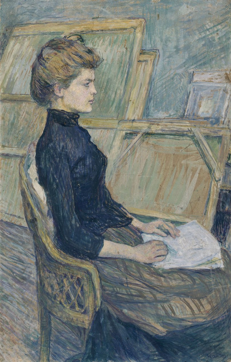 Jong meisje in het atelier (Hélène Vary), c.1889 (gouache op papier) door Henri de Toulouse Lautrec