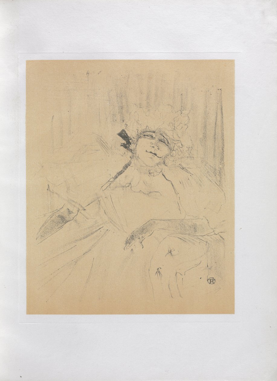 Yvette Guilbert-Engelse Serie: Chanson ancienne door Henri de Toulouse-Lautrec