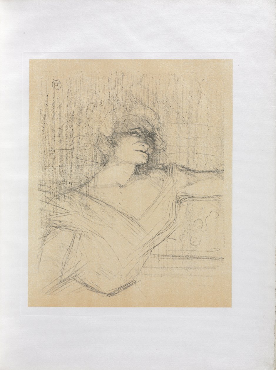 Yvette Guilbert-Engelse Serie: Dans la glu door Henri de Toulouse-Lautrec