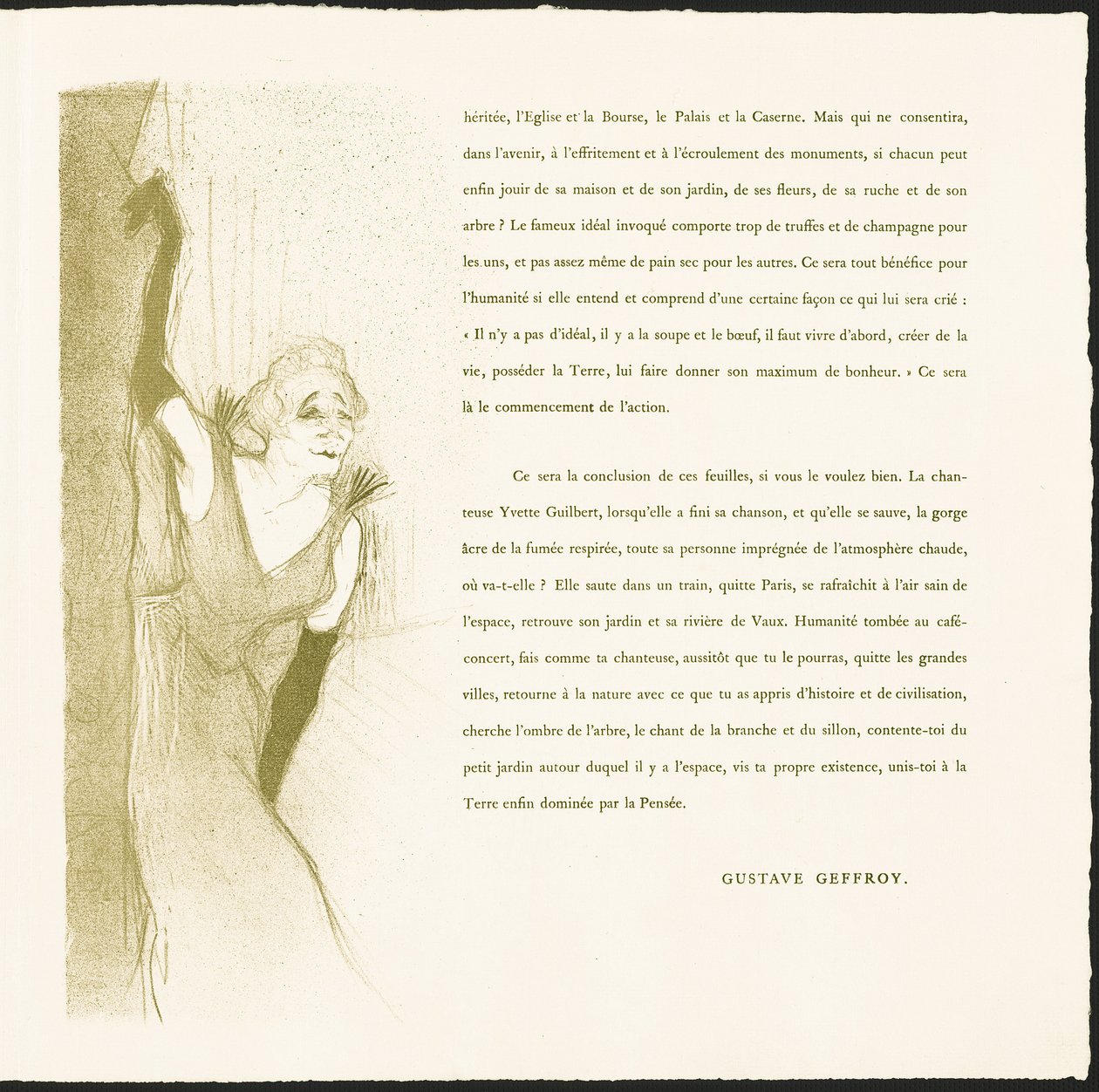 Yvette Guilbert door Henri de Toulouse-Lautrec