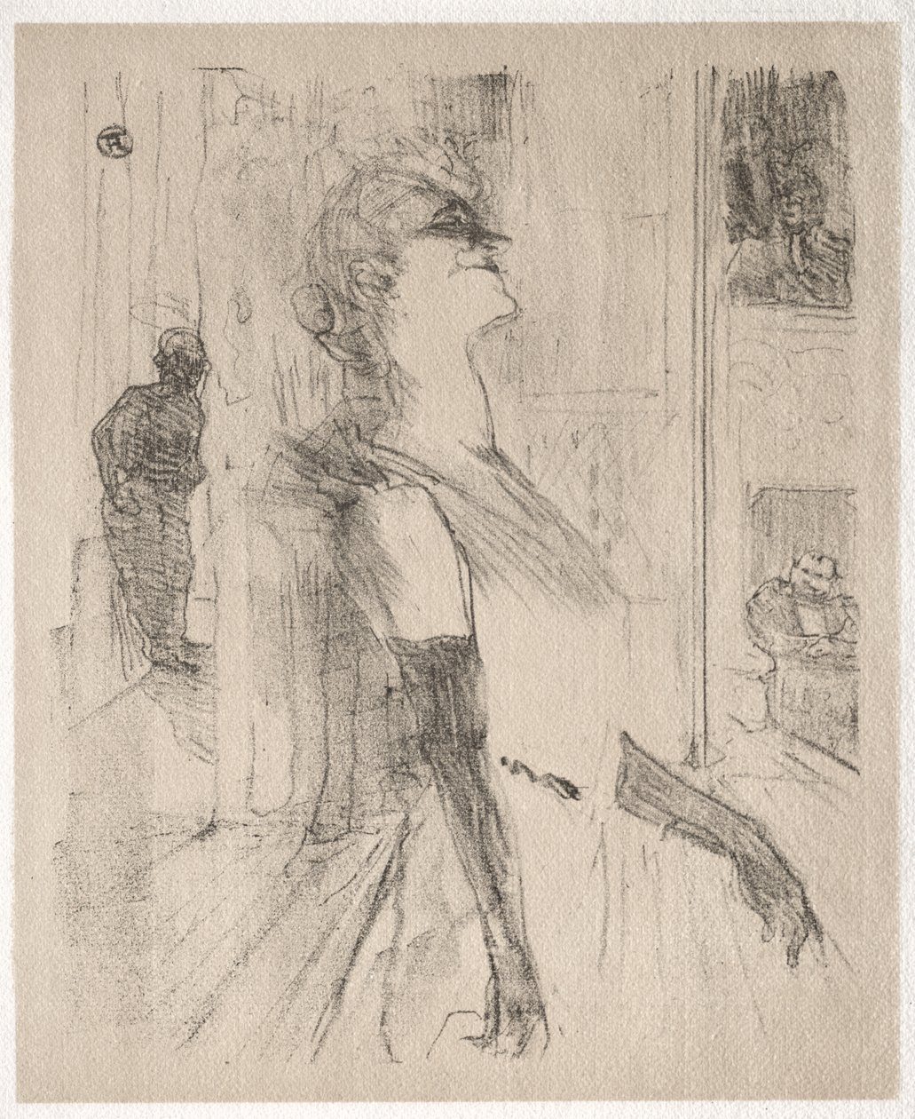 Yvette Guilbert: Op het podium door Henri de Toulouse-Lautrec