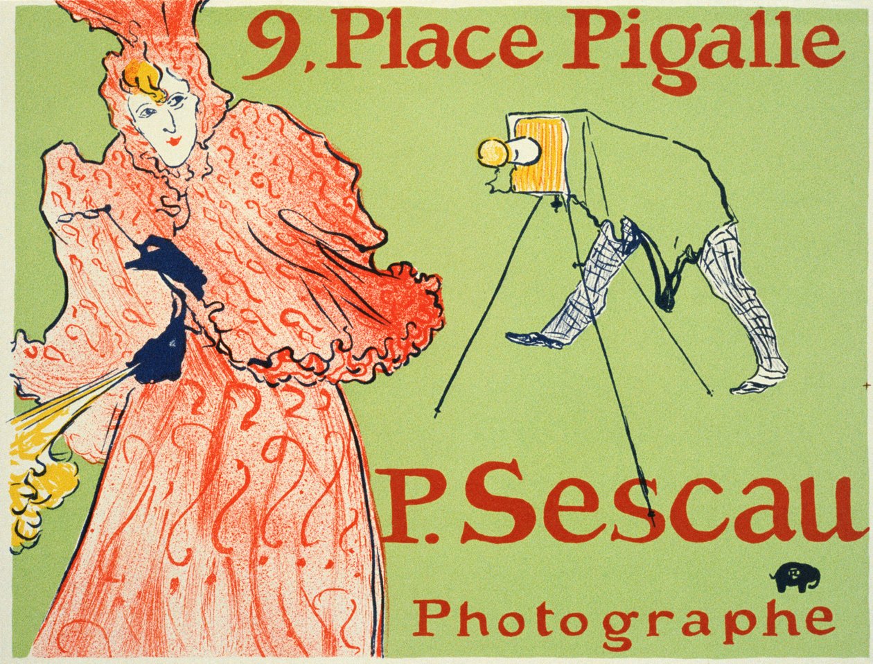 9, Place Pigalle, P. Sescau Fotograaf Poster, 1894 door Henri de Toulouse Lautrec