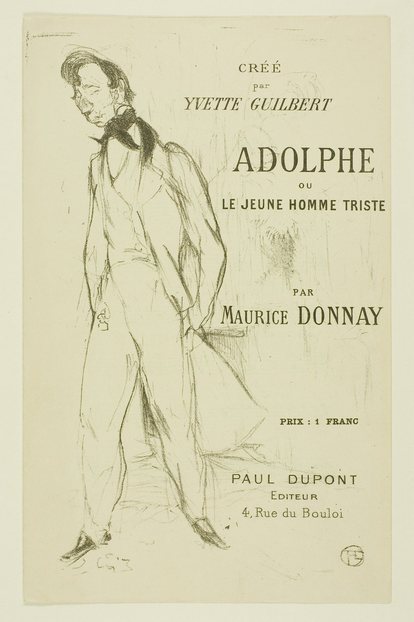 Adolphe—De Trieste Jonge Man door Henri de Toulouse Lautrec