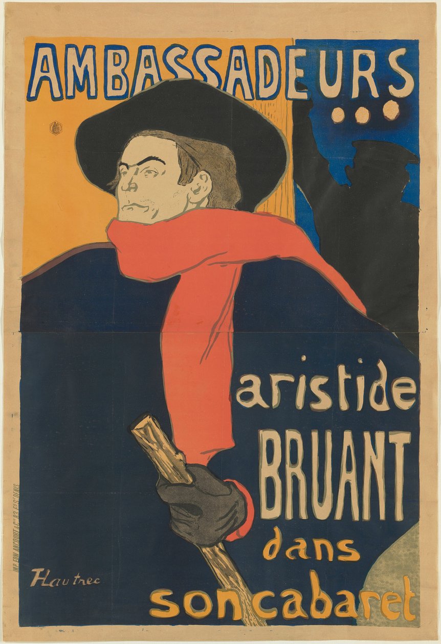 Ambassadeurs: Aristide Bruant door Henri de Toulouse Lautrec
