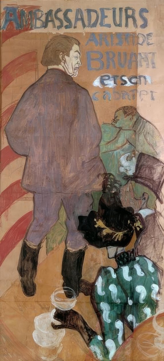 Ambassadeurs, Aristide Bruant en zijn cabaret door Henri de Toulouse Lautrec