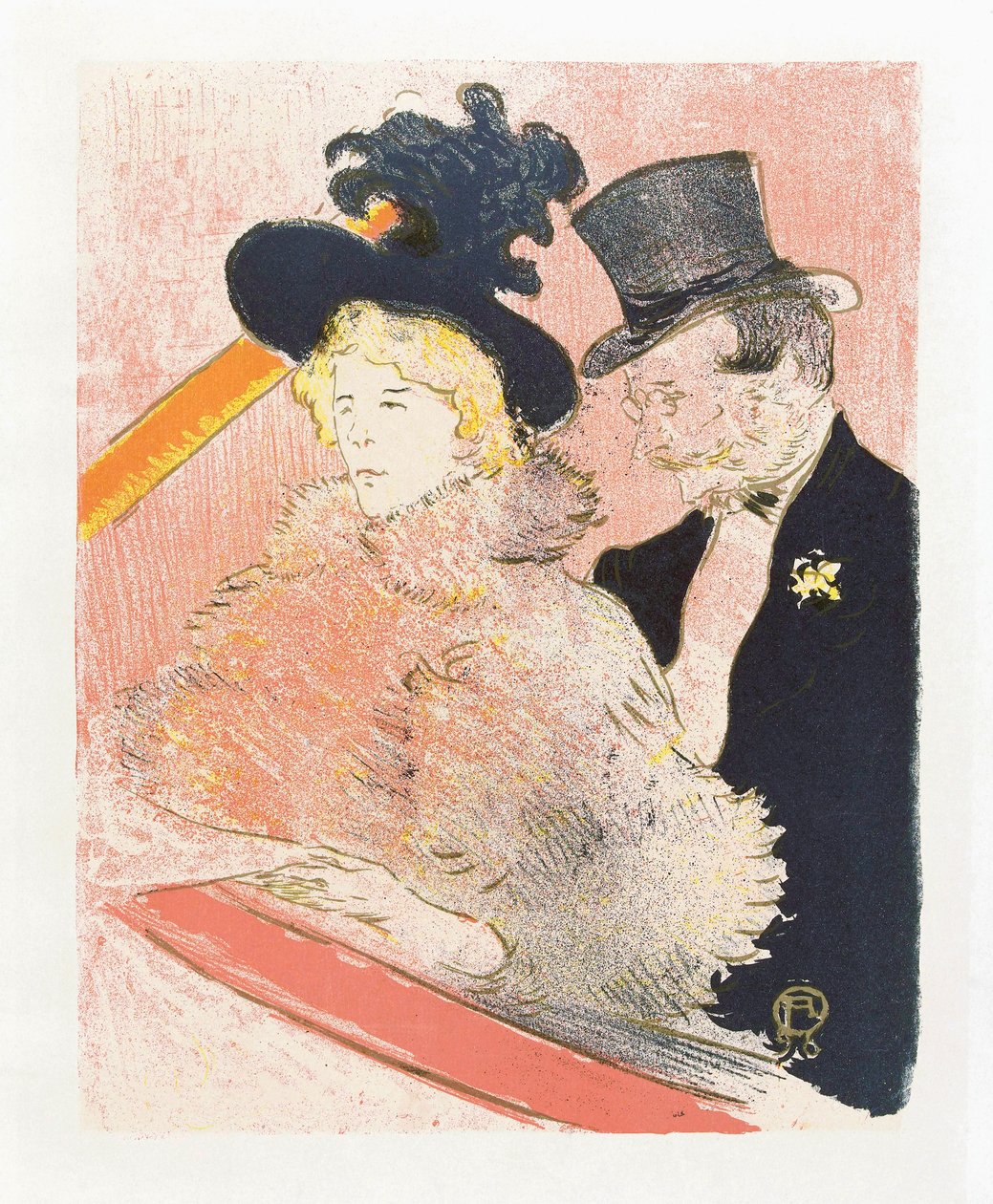 Bij Les Decadents door Henri de Toulouse Lautrec