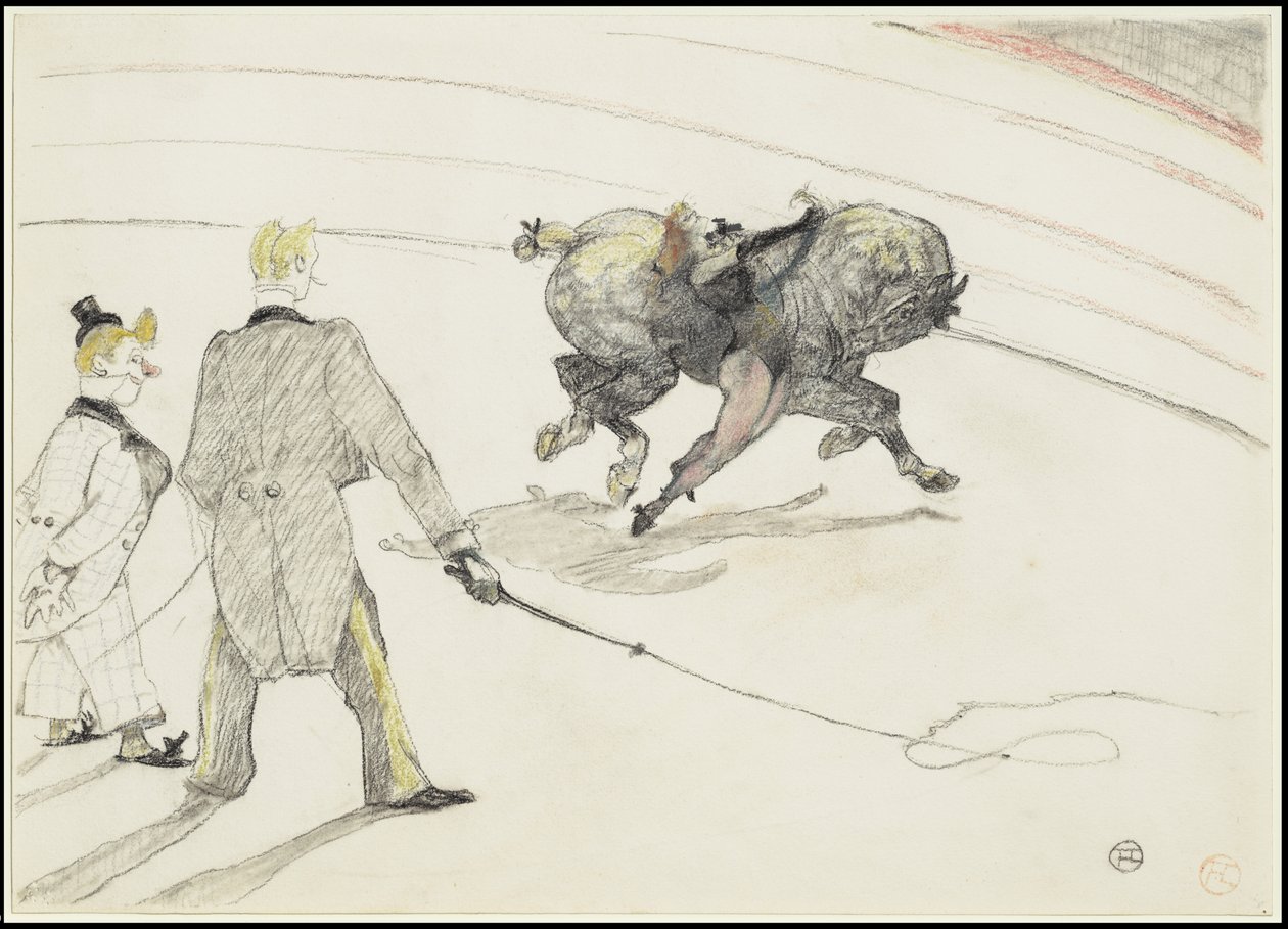 In het circus: Acrobaten door Henri de Toulouse Lautrec
