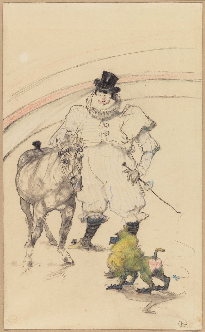 In het Circus: Getrainde Pony en Baviaan door Henri de Toulouse Lautrec