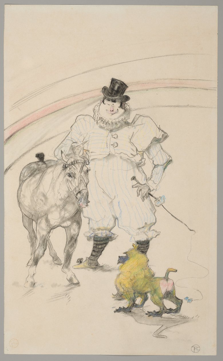 In het circus: Getrainde pony en baviaan door Henri de Toulouse Lautrec