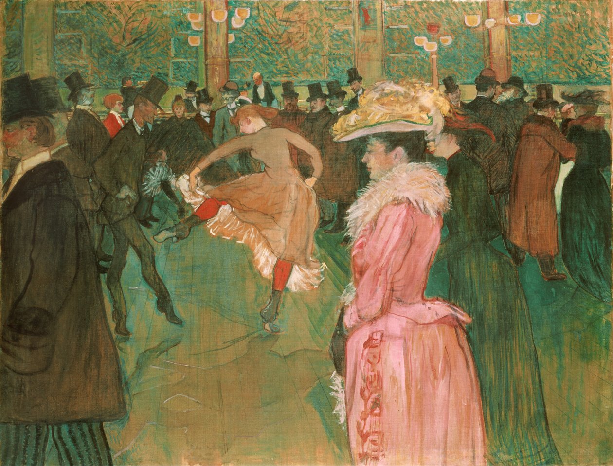 In de Moulin Rouge: De dans door Henri de Toulouse Lautrec