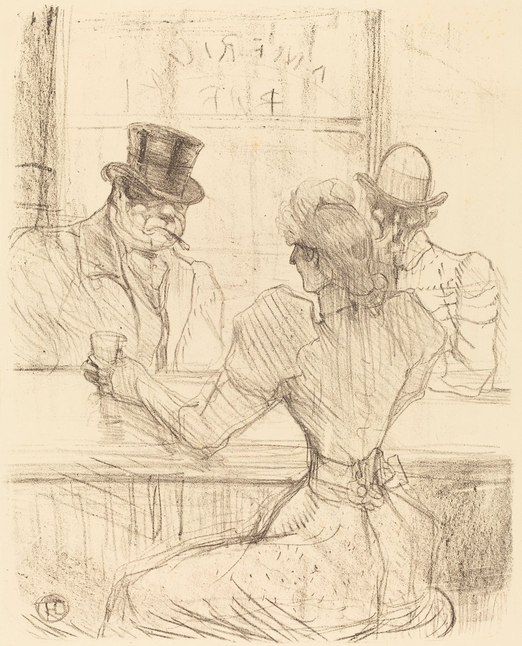 Aan de Picton Bar, rue Scribe door Henri de Toulouse Lautrec