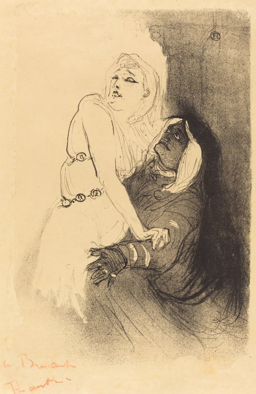 Bij de Renaissance: Sarah Bernhardt in Phedre door Henri de Toulouse Lautrec