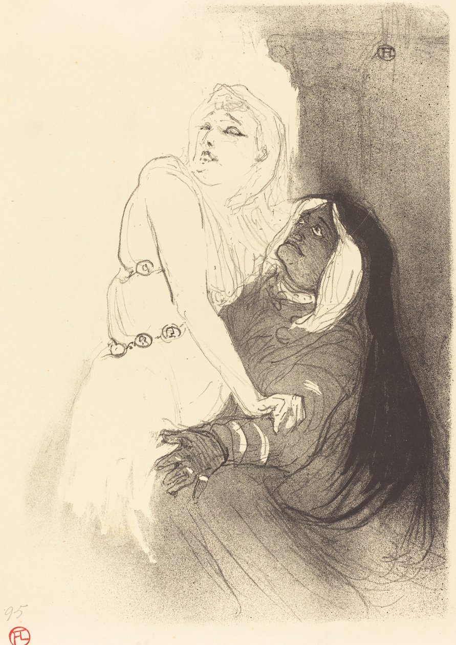 Bij de Renaissance: Sarah Bernhardt in Phedre door Henri de Toulouse Lautrec