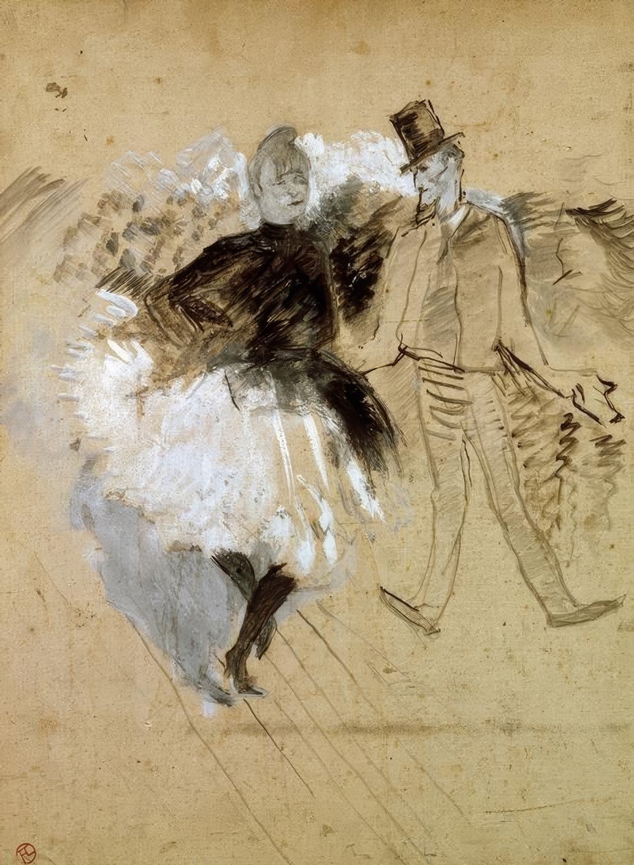 In de Moulin de la Galette. La Goulue en Valentin le Désossé door Henri de Toulouse Lautrec