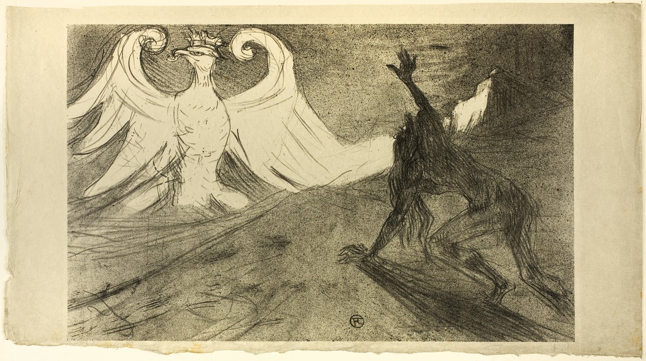 Aan de voet van de Sinaï, afgewezen omslag door Henri de Toulouse Lautrec