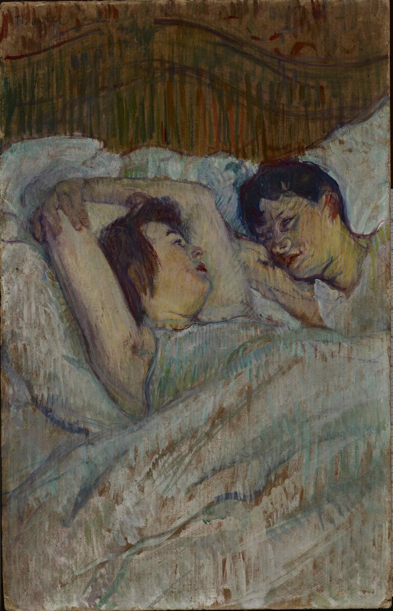 In bed, 1892 door Henri de Toulouse Lautrec