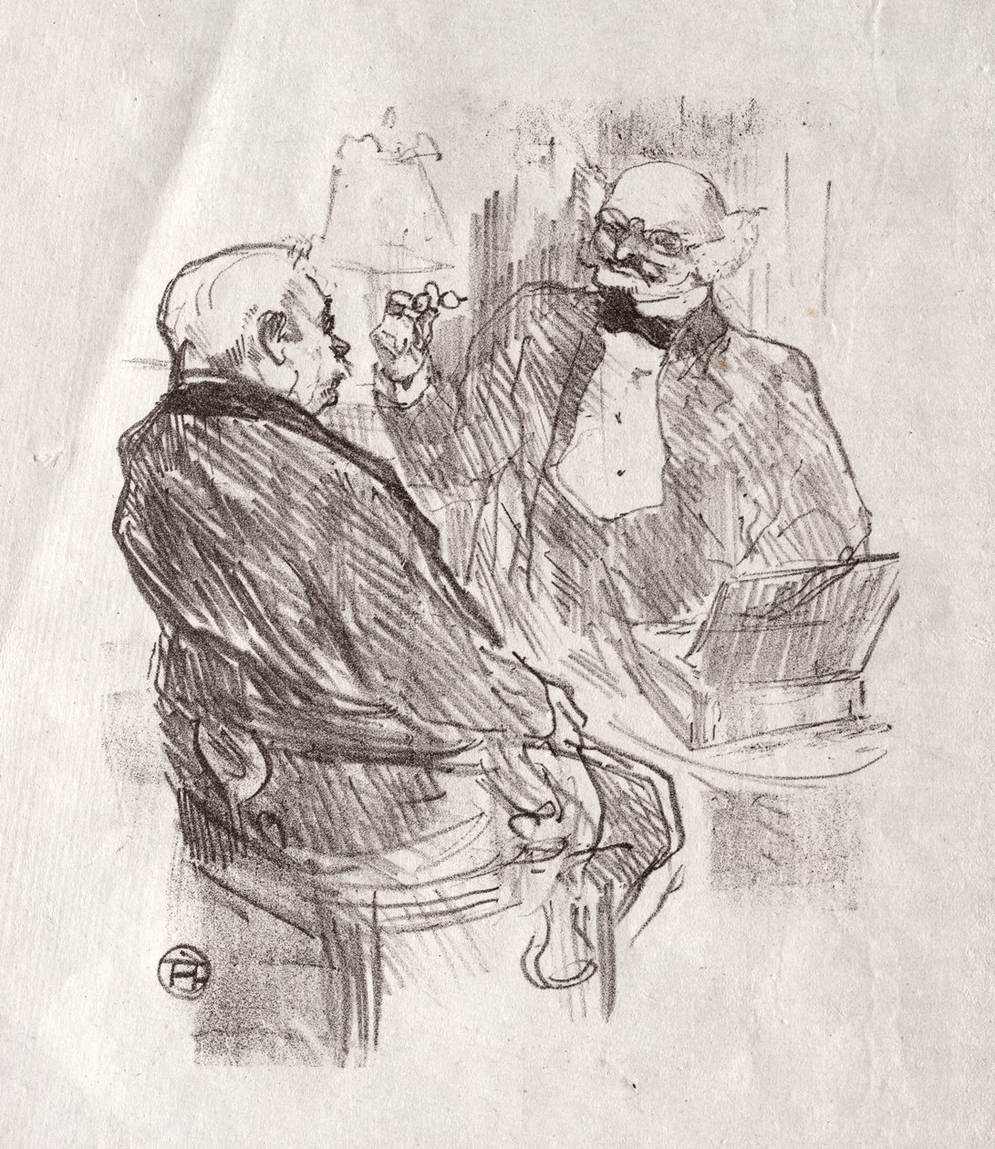 Aan de voet van de Sinaï: Georges Clemenceau en de oogarts Mayer door Henri de Toulouse Lautrec