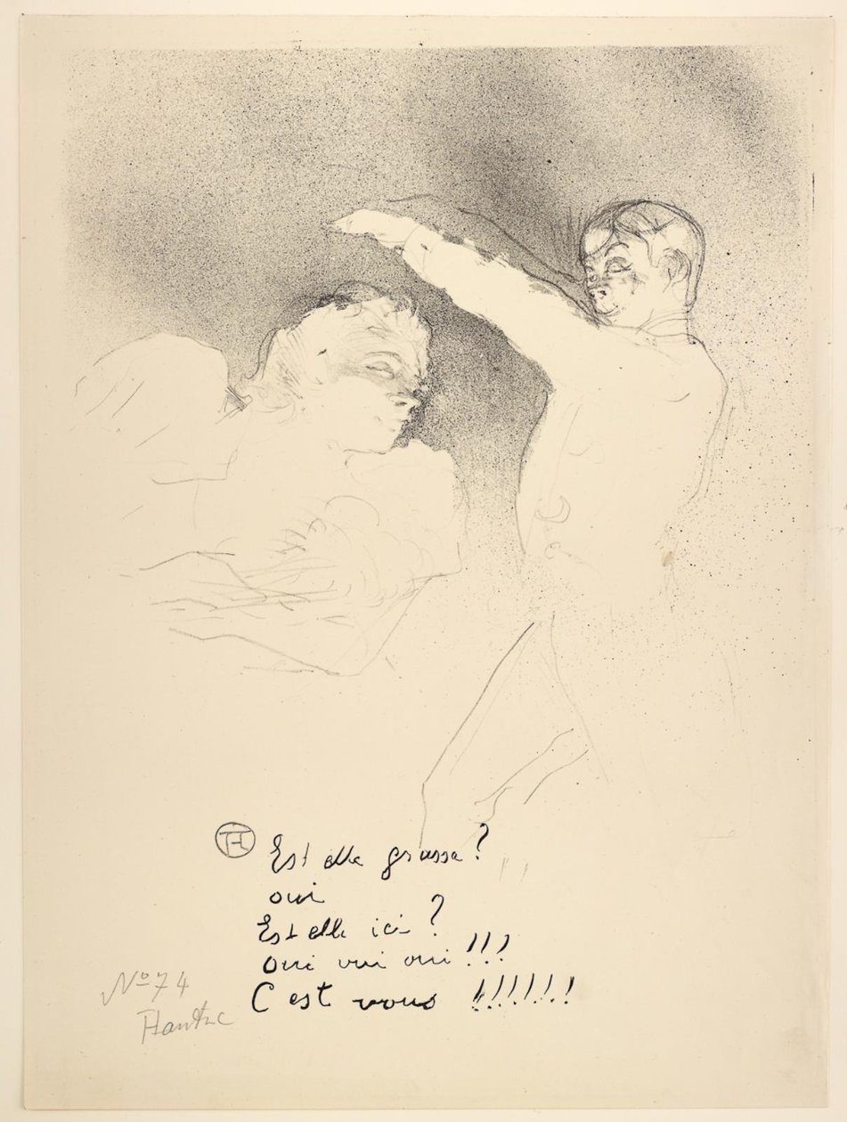 Aux Variétés, Mademoiselle Lender en Brasseur door Henri de Toulouse Lautrec