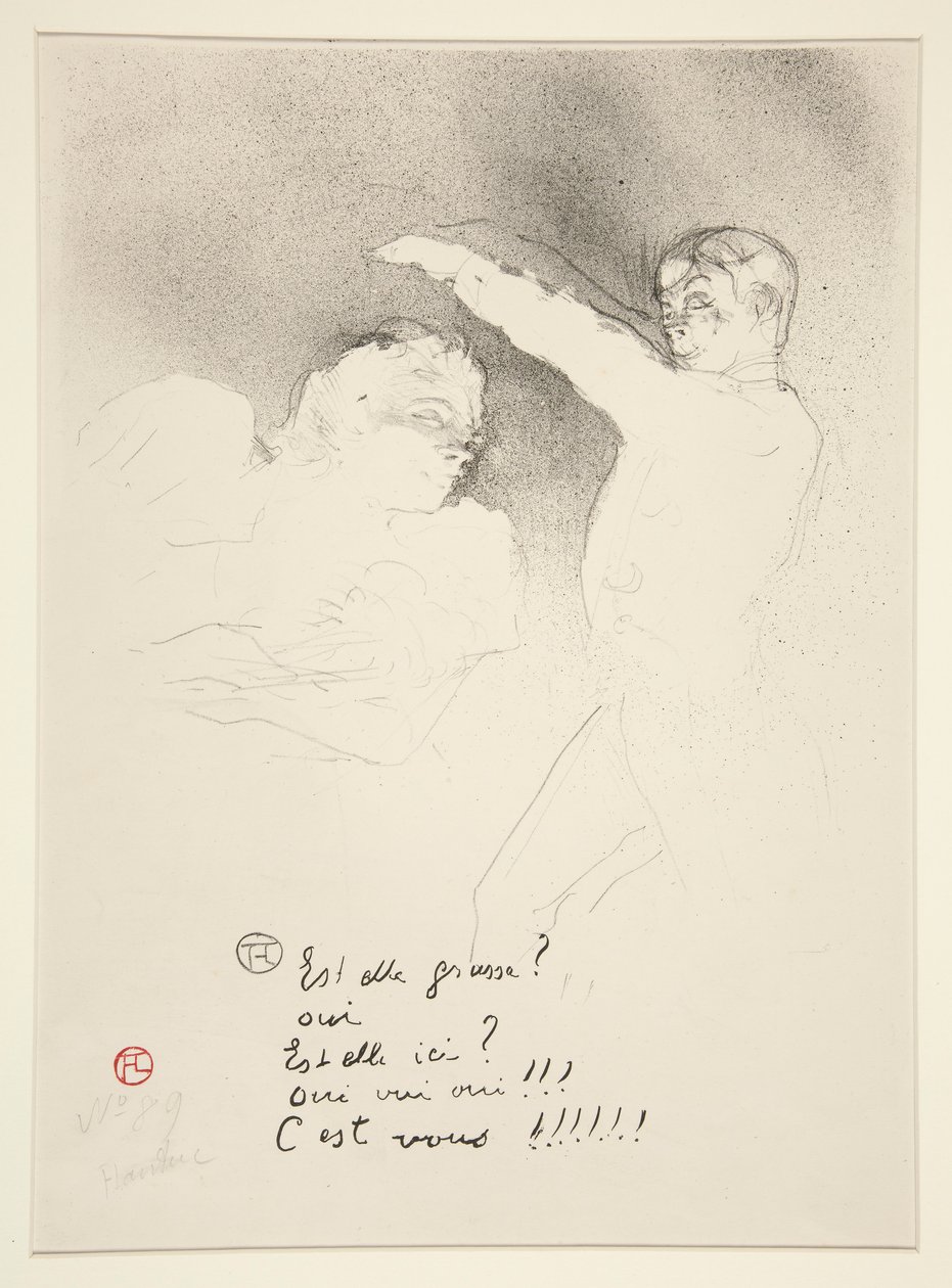 Aux variétés: Mlle. Lender et Brasseur (Bij de Variétés: Juffrouw Lender en Brasseur) door Henri de Toulouse Lautrec