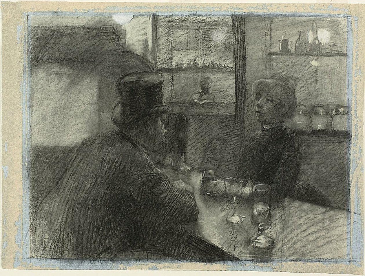 Bar van het Café van de rue de Rome door Henri de Toulouse Lautrec