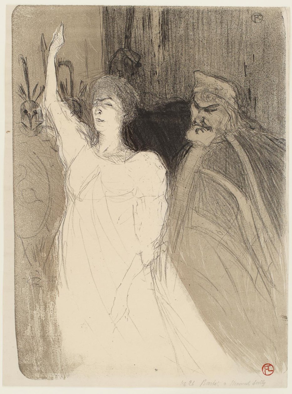 Bartet en Mounet-Sully, in Antigone door Henri de Toulouse Lautrec