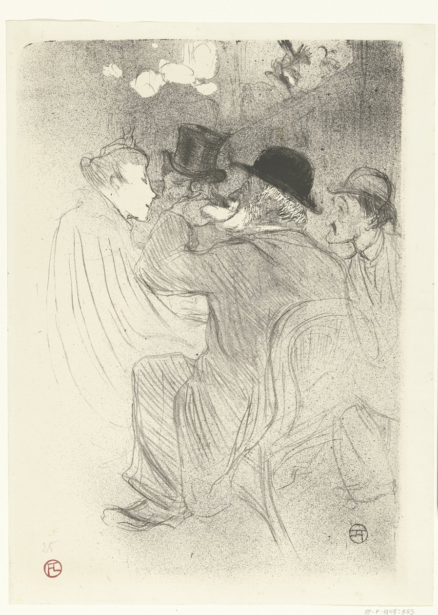 Bezoekers in café Moulin Rouge door Henri de Toulouse Lautrec