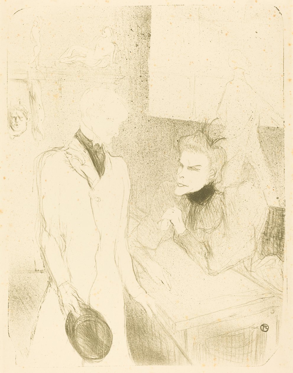 Brandes en Le Bargy in Cabotins, 1894 door Henri de Toulouse Lautrec