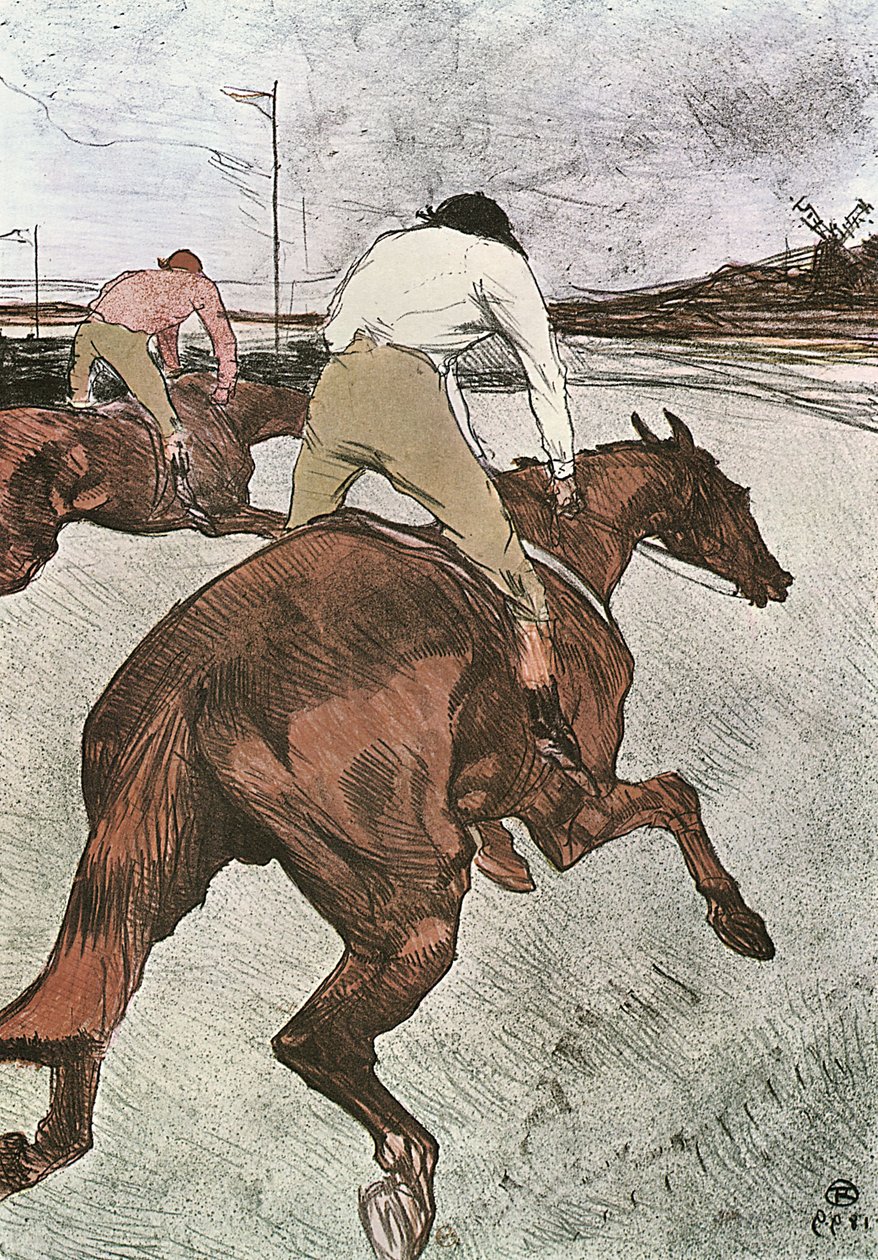 De jockey door Henri de Toulouse Lautrec