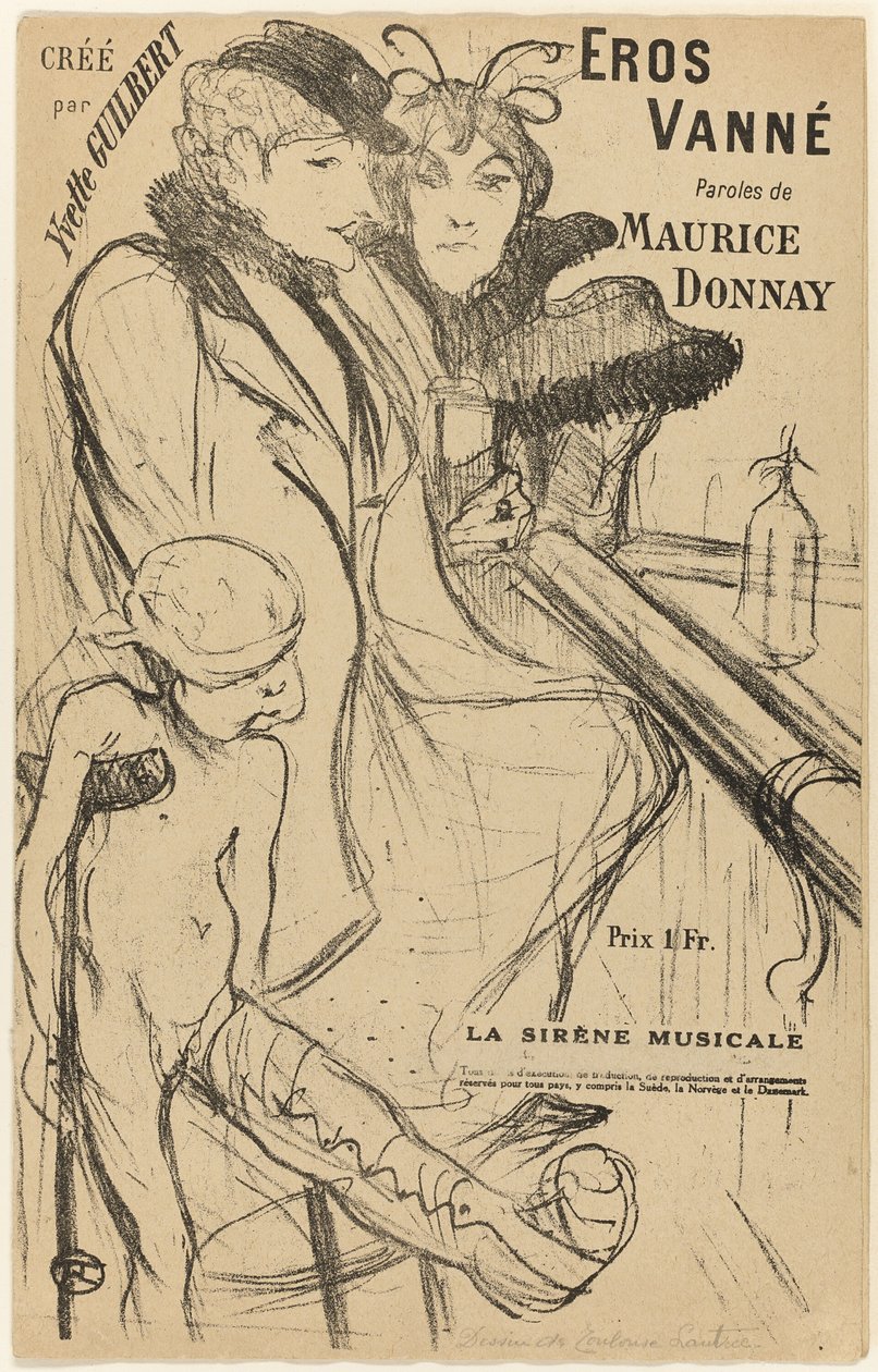 Eros uitgeput door Henri de Toulouse Lautrec