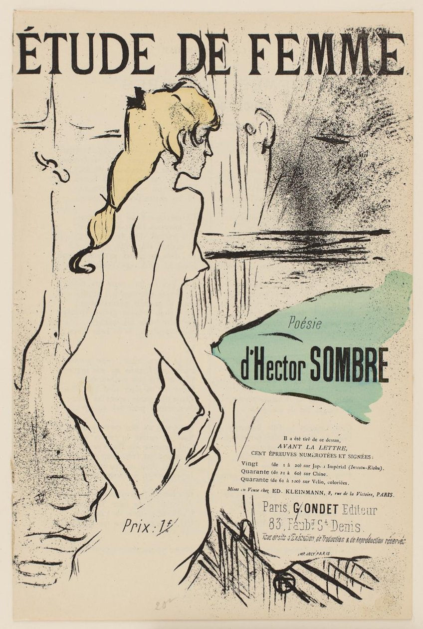 Studie van een vrouw door Henri de Toulouse Lautrec