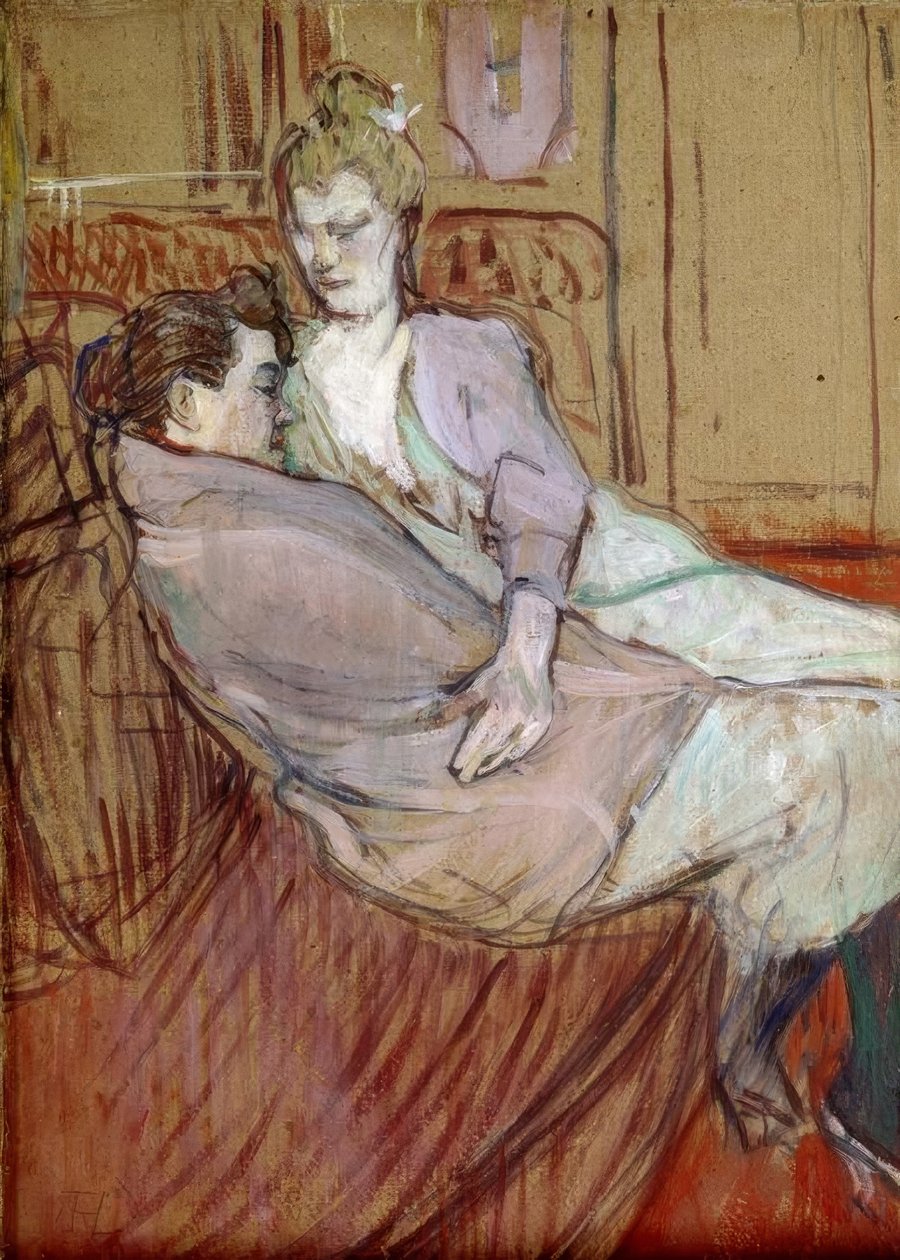 Studie voor Les deux amies door Henri de Toulouse Lautrec