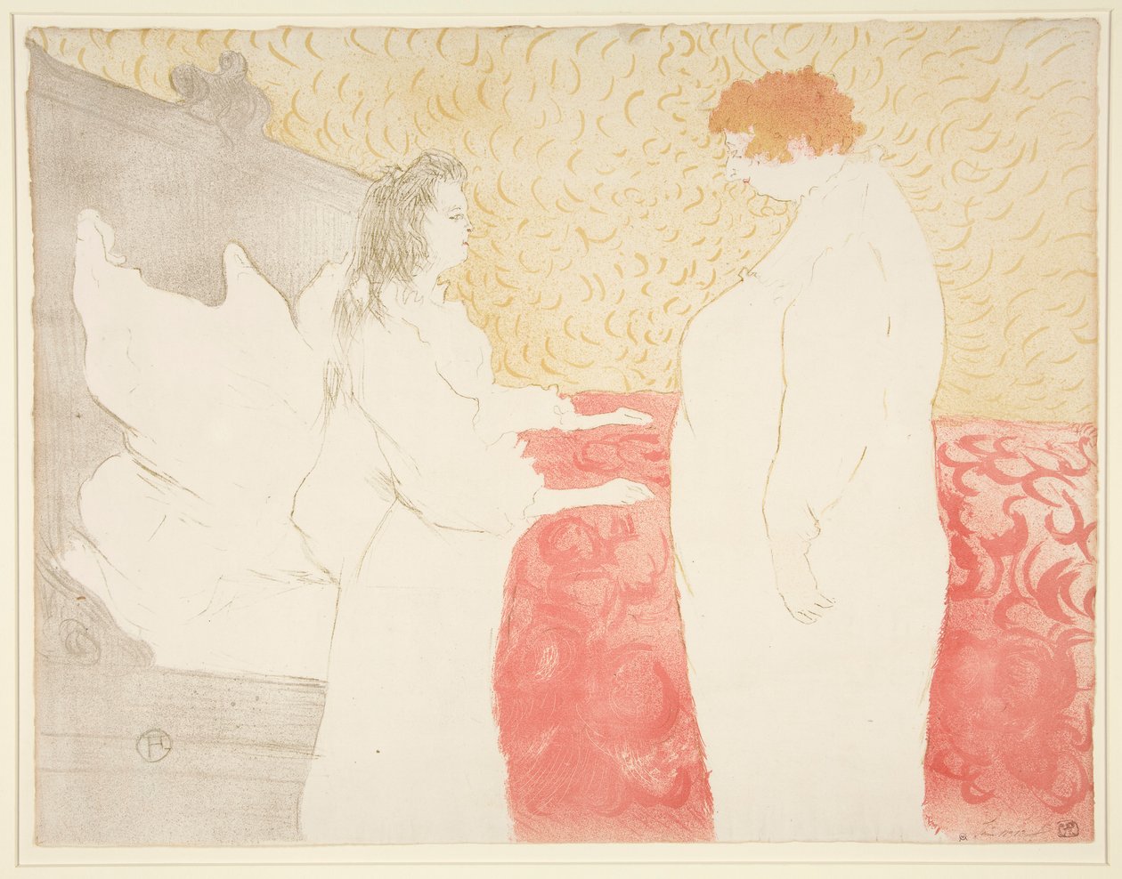 Vrouw in Bed, Profiel, Opstaan, uit de serie Elles door Henri de Toulouse Lautrec