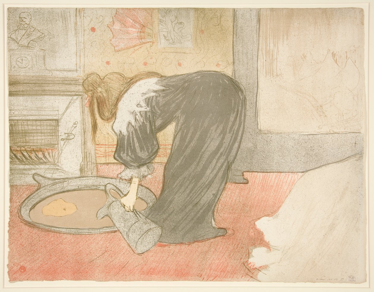 Vrouw bij het bad, uit de serie Elles door Henri de Toulouse Lautrec