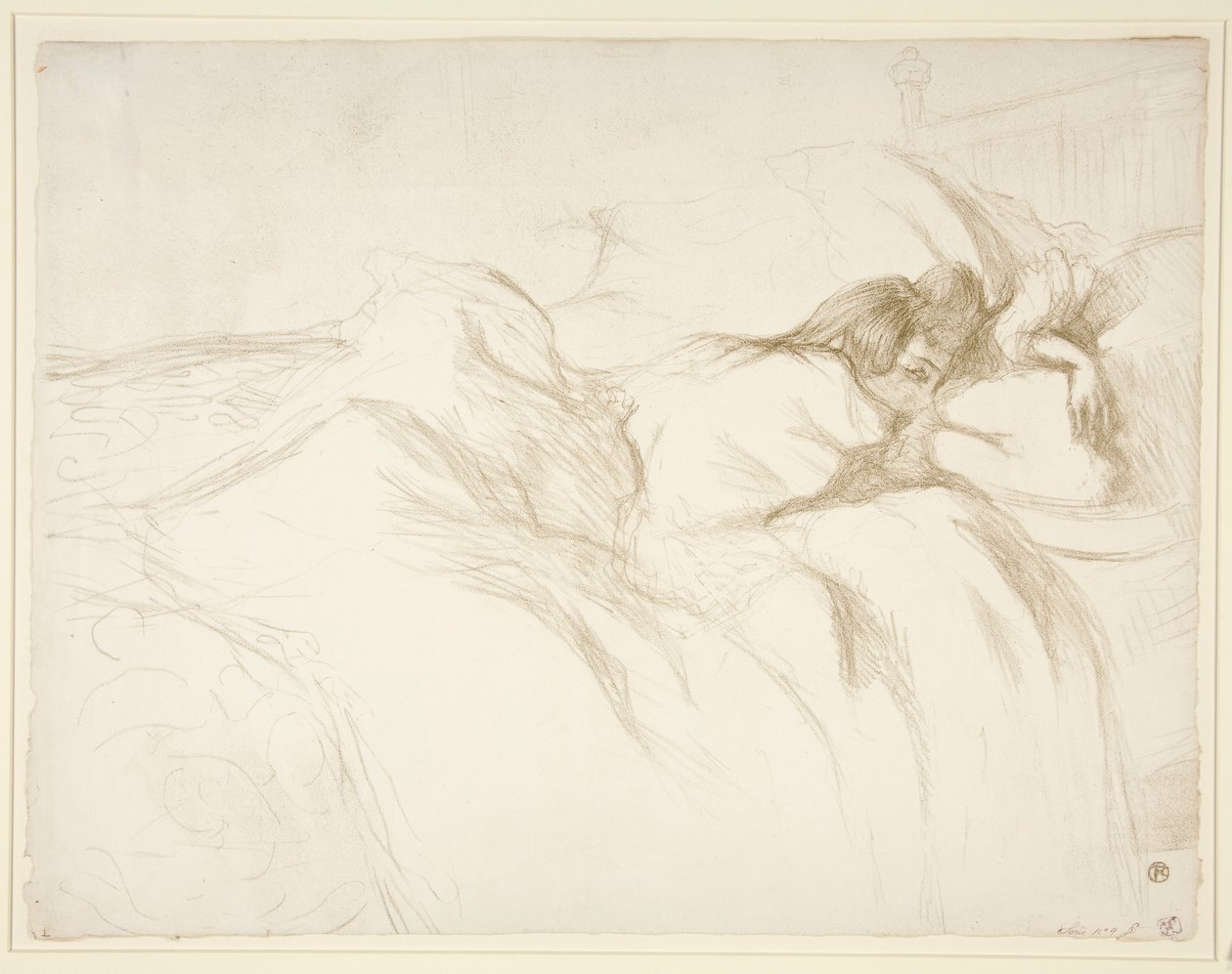 Vrouw die wakker wordt in bed, uit de serie Elles door Henri de Toulouse Lautrec
