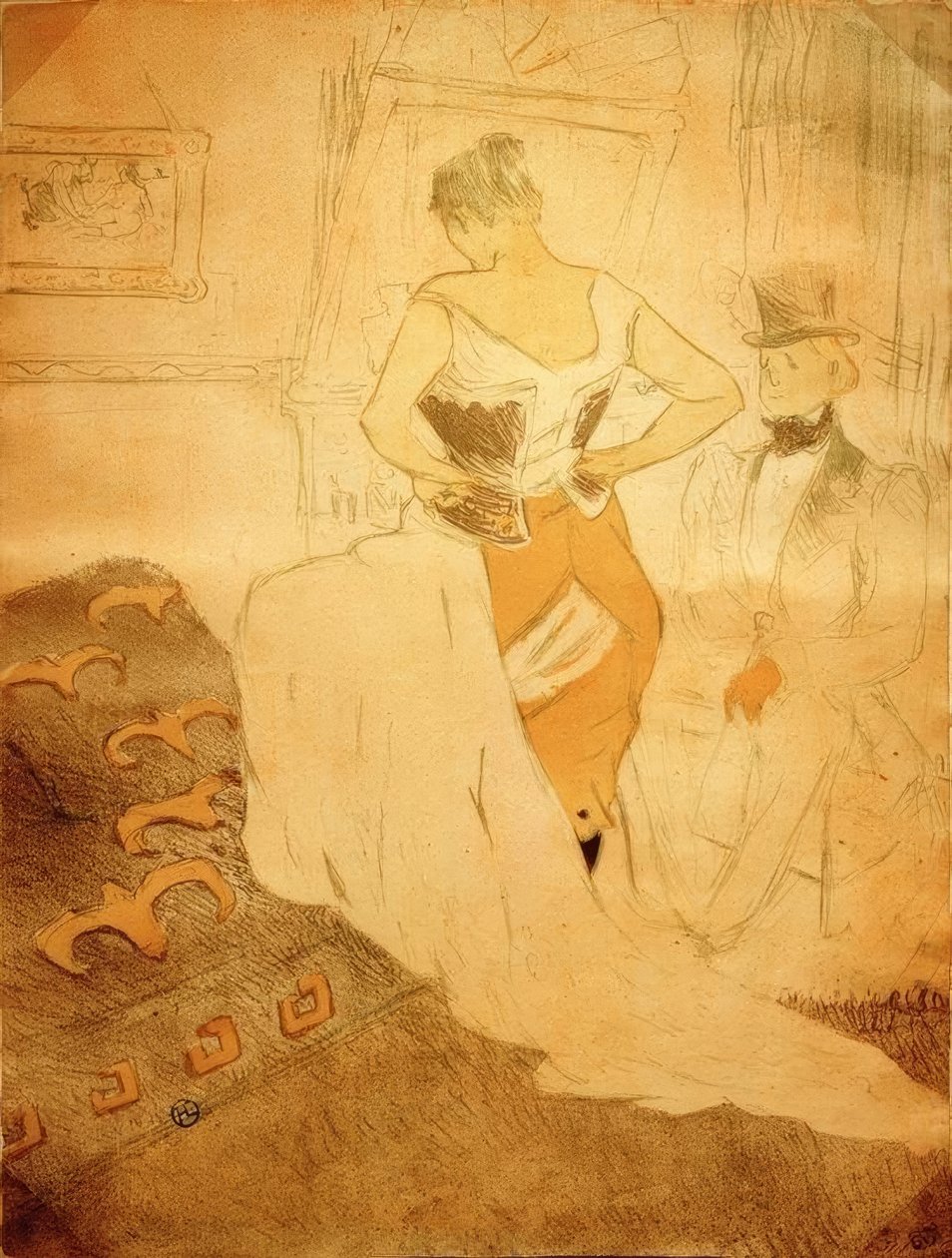 Vrouw in Korset, Verovering van de Passage door Henri de Toulouse Lautrec